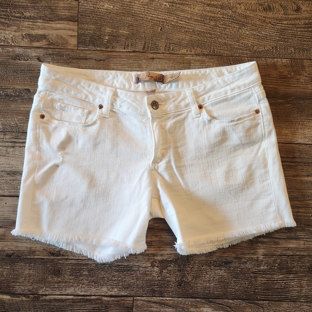 paige low rise white jeans size 27
